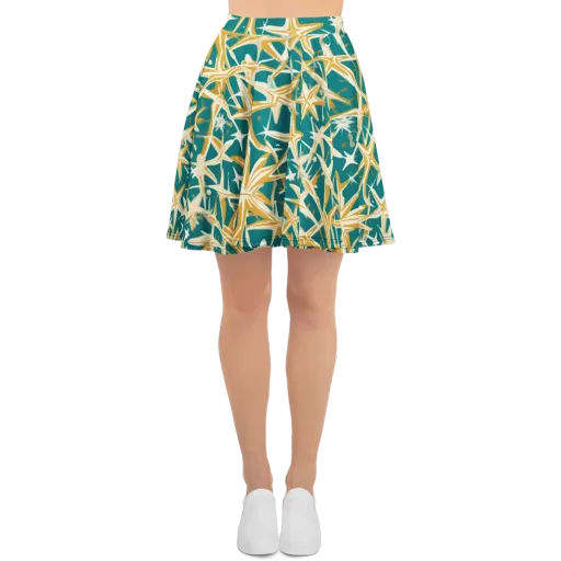 Teal Starburst on a Skater Skirt