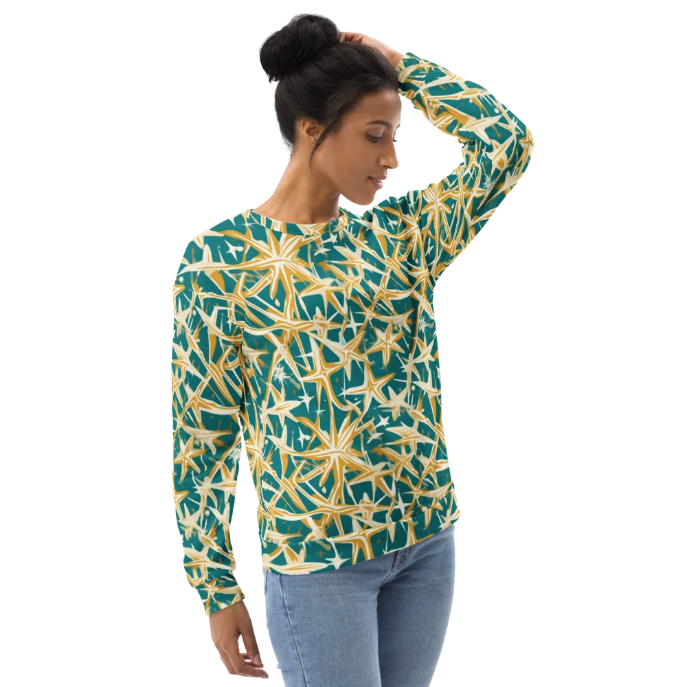 Teal Starburst on Sweatshirt — Right Front