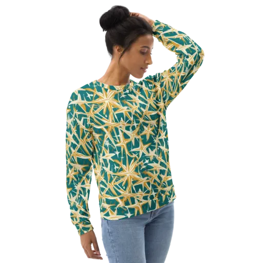 Teal Starburst on a Sweatshirt