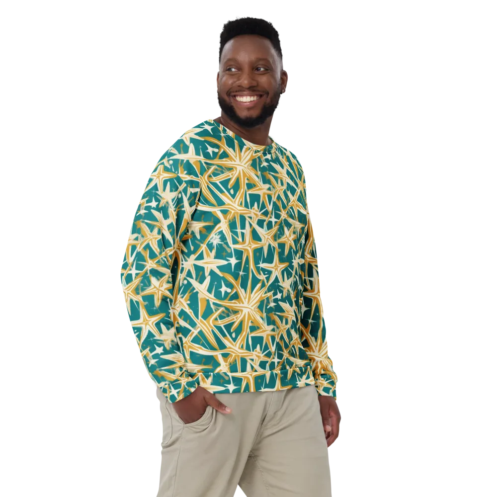 Teal Starburst on Sweatshirt — Front