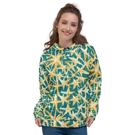Teal Starburst on a Hoodie