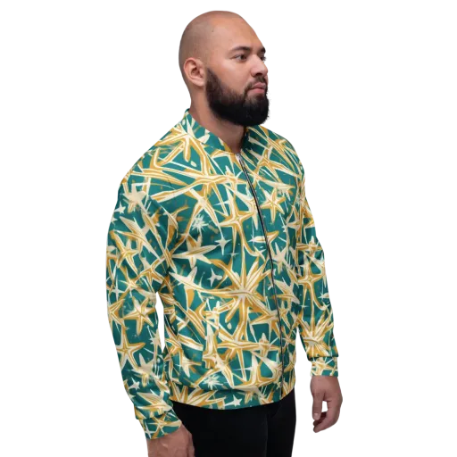 Teal Starburst on a Bomber Jacket