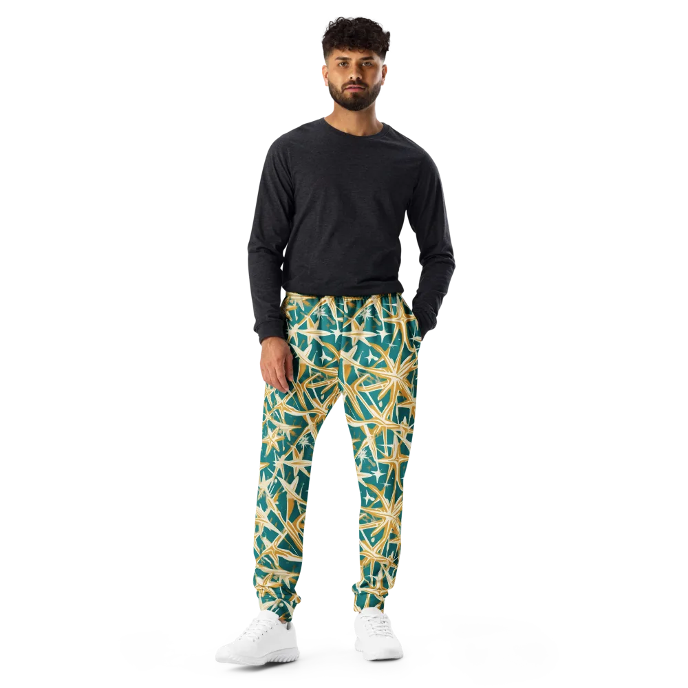 Teal Starburst on Men's Joggers — Front