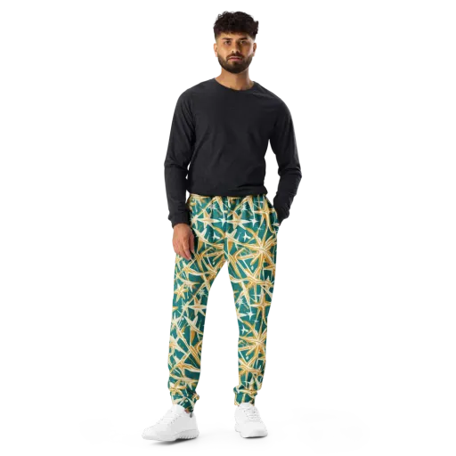 Teal Starburst on a Men's Joggers