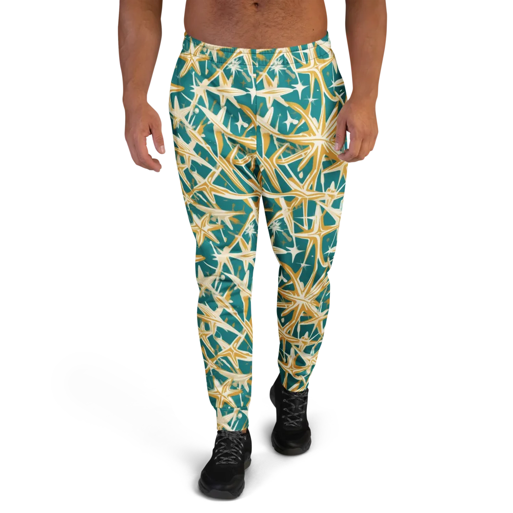 Teal Starburst on Men's Joggers — Front