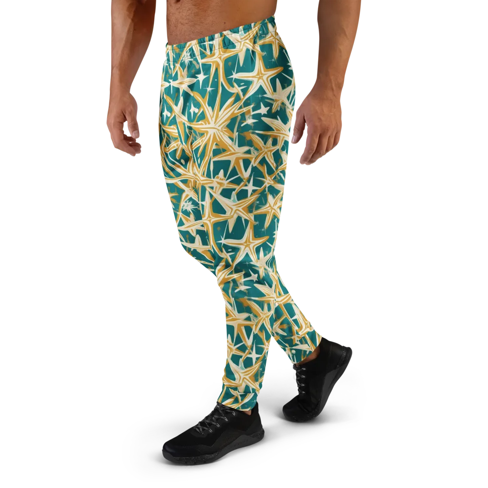 Teal Starburst on Men's Joggers — Left