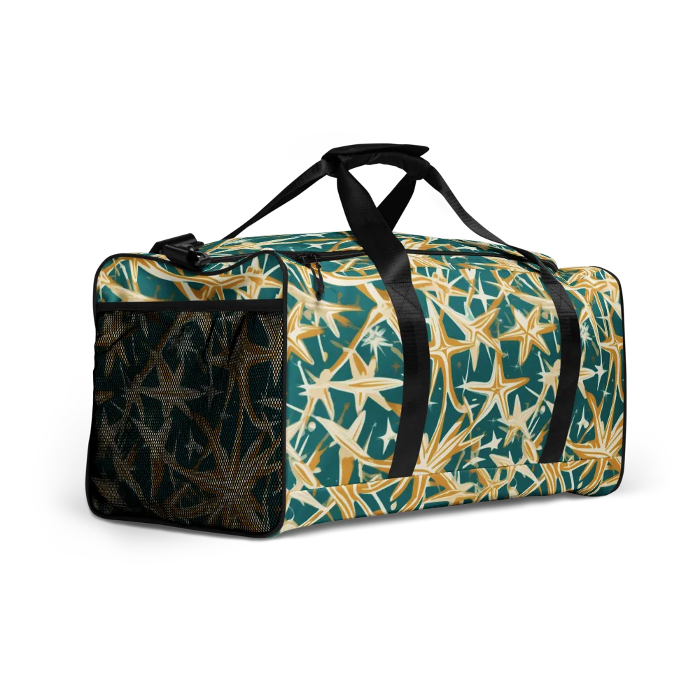 Teal Starburst on Duffle Bag — Right Front