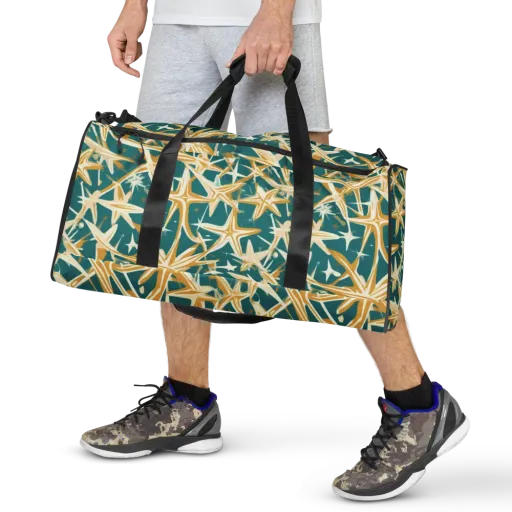 Teal Starburst on a Duffle Bag