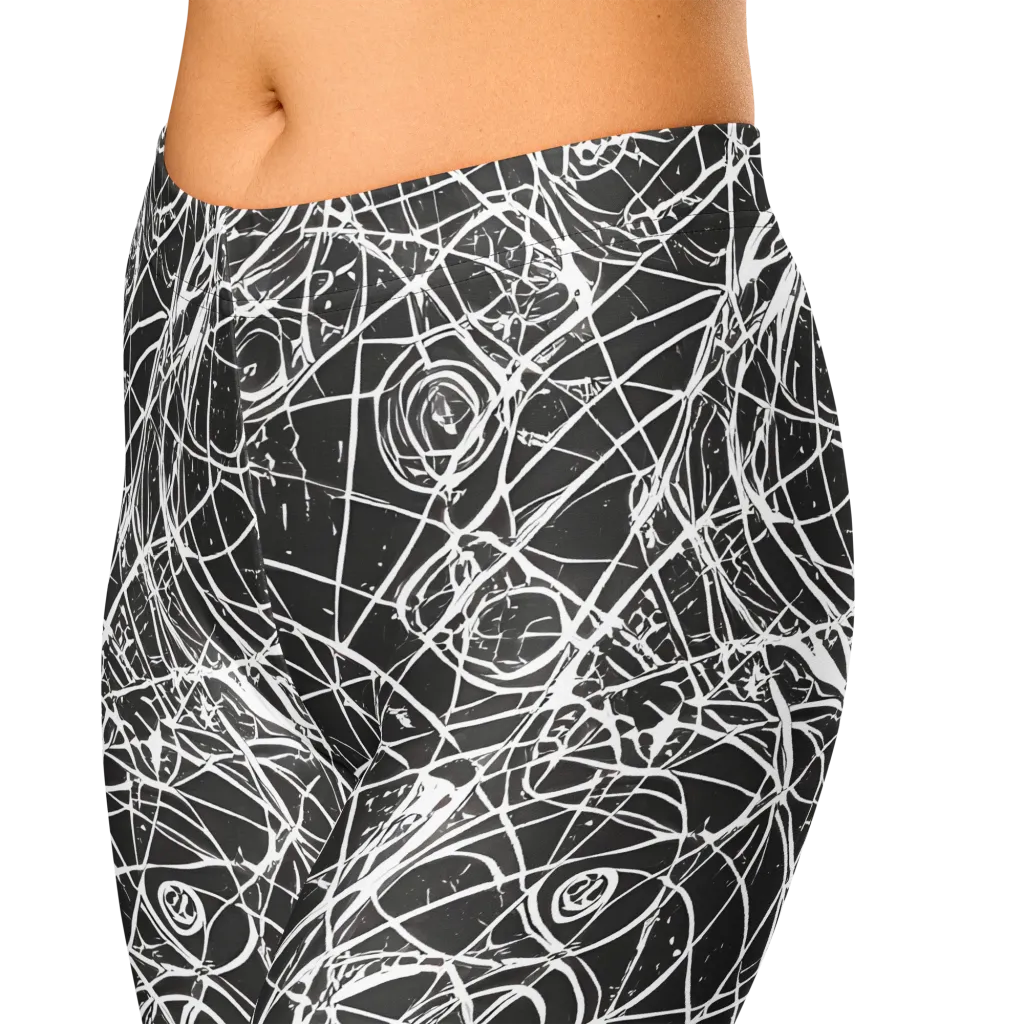 Ink Orbit on Capri Leggings — Zoomed-in