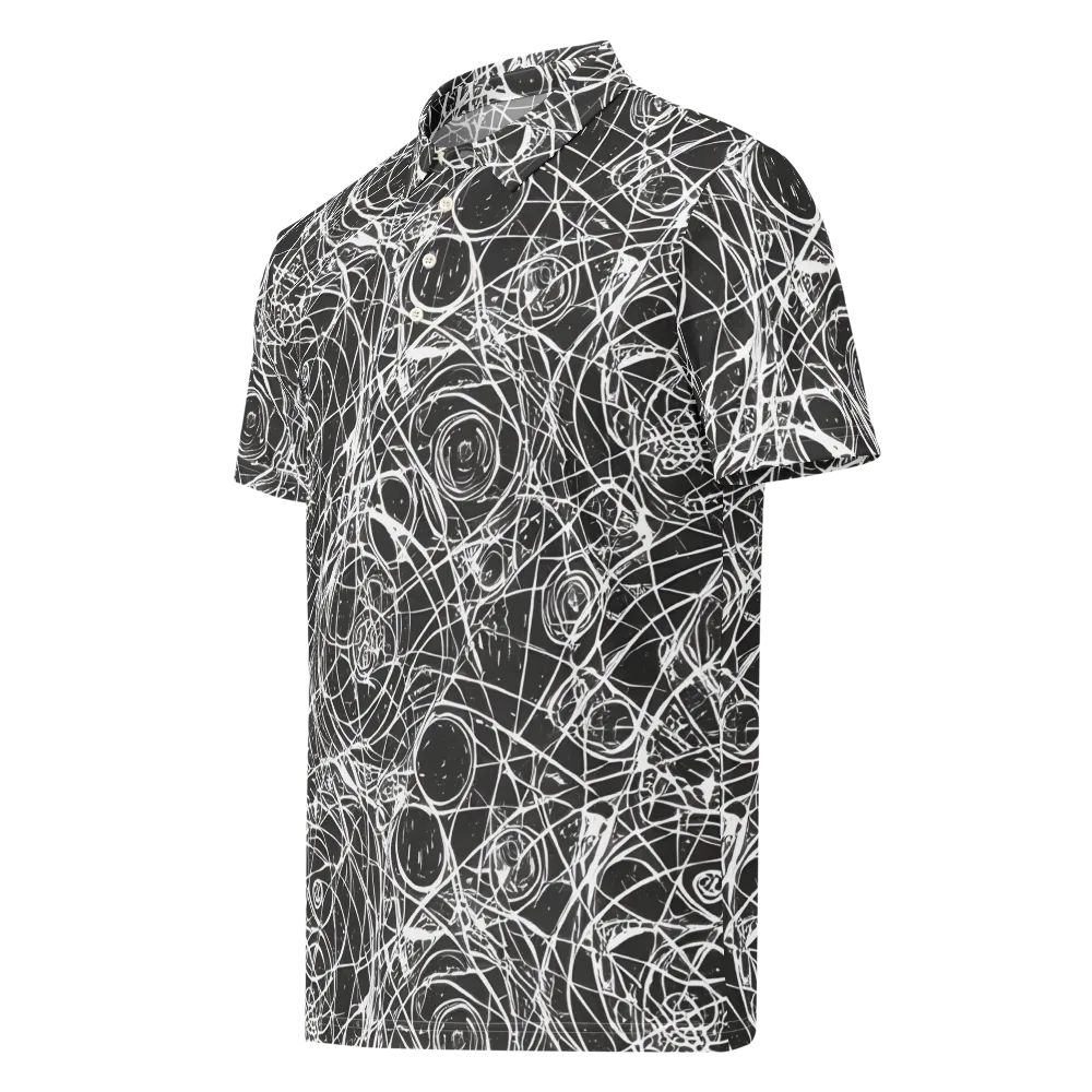 Ink Orbit on Men's Slim Fit Polo Shirt — Left Front