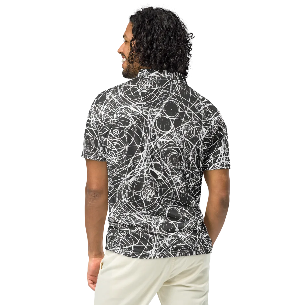 Ink Orbit on Men's Slim Fit Polo Shirt — Back