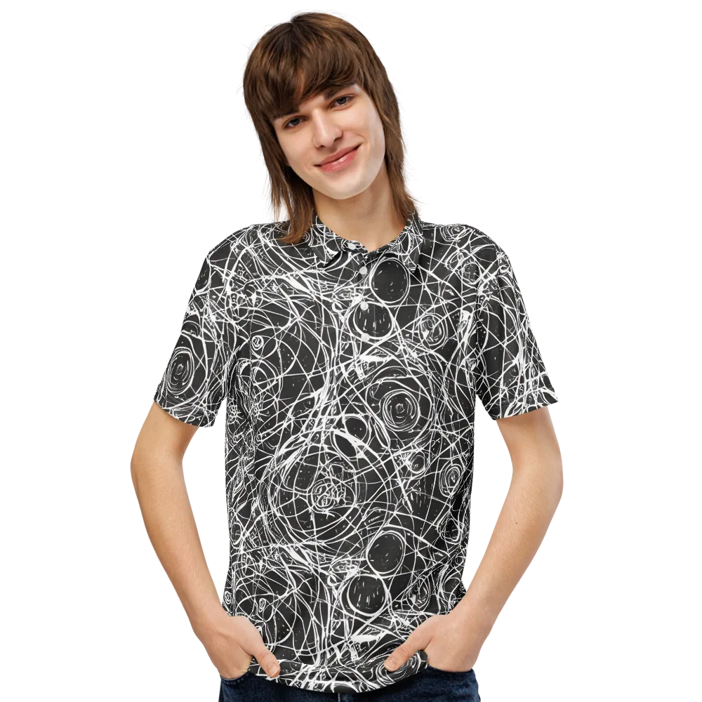 Ink Orbit on Men's Slim Fit Polo Shirt — Front