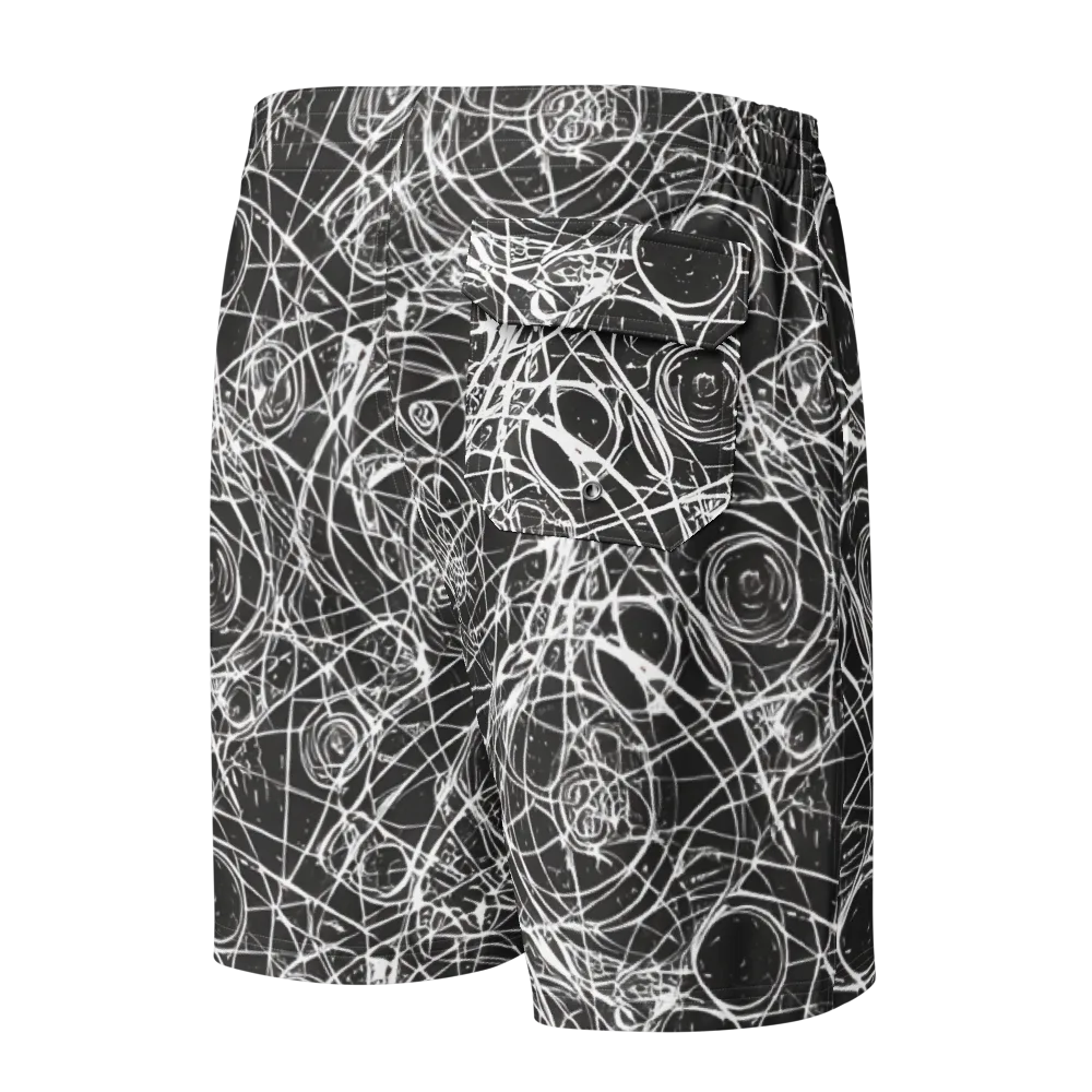 Ink Orbit on Men's Board Shorts — Back