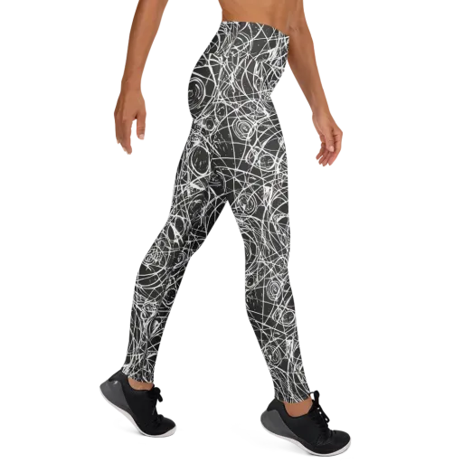 Ink Orbit on a Yoga Leggings