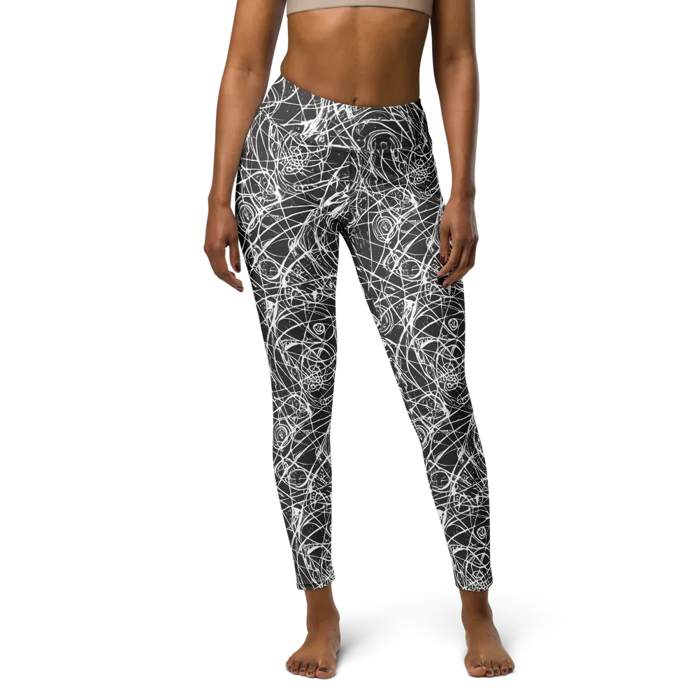 Ink Orbit on Yoga Leggings — Front