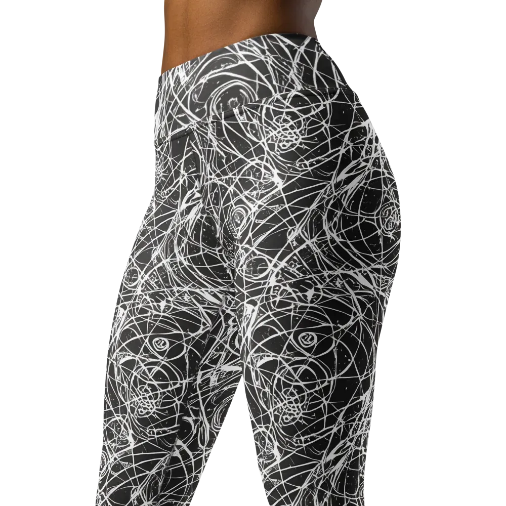 Ink Orbit on Yoga Leggings — Left Front