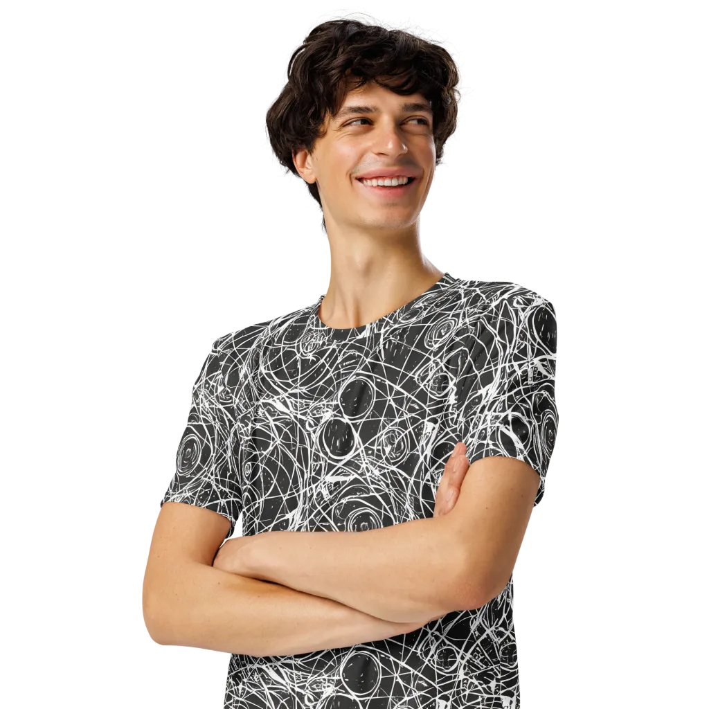 Ink Orbit on Men's Crew Neck T-Shirt — Left Front
