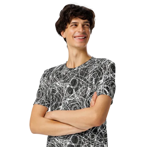 Ink Orbit on a Men's Crew Neck T-Shirt