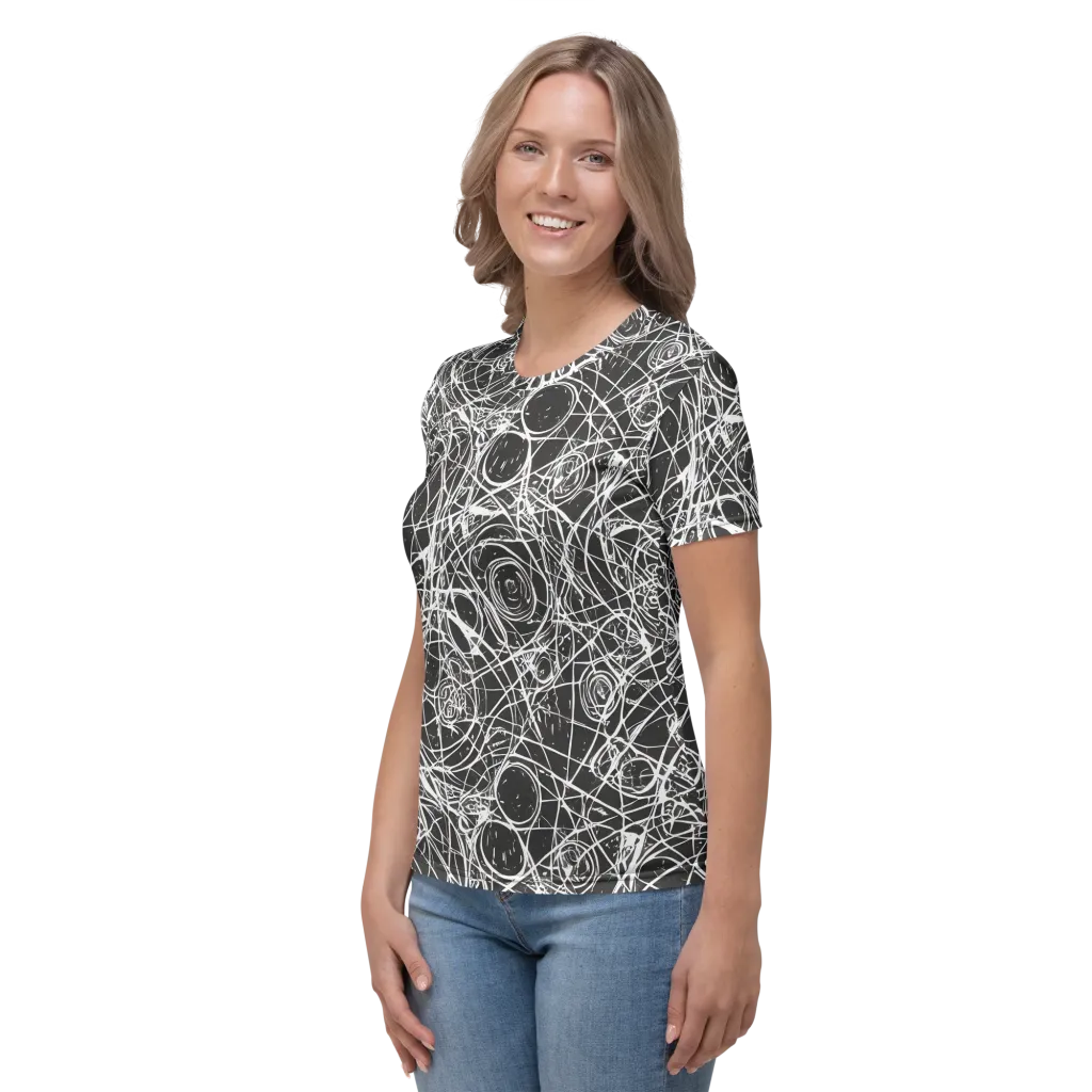 Ink Orbit on Women's Crew Neck T-Shirt — Left