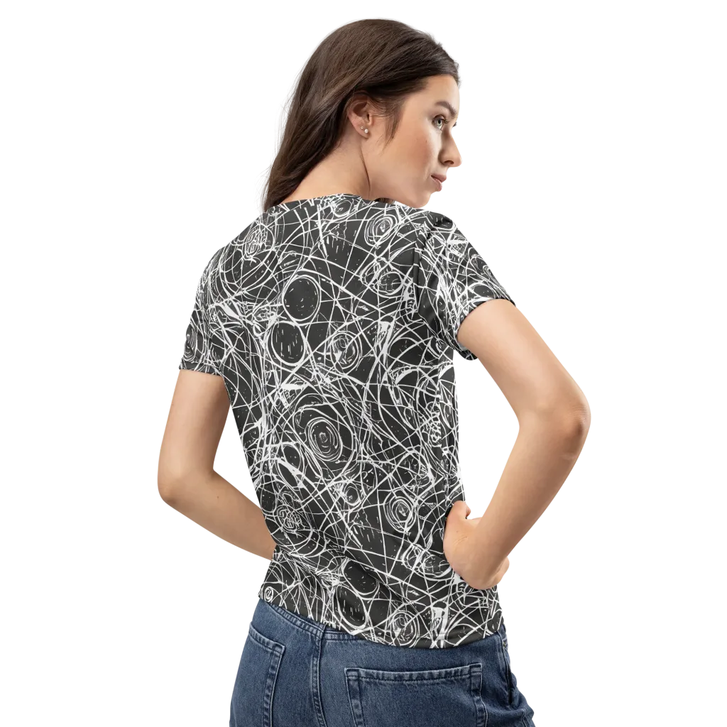 Ink Orbit on Women's Crew Neck T-Shirt — Back