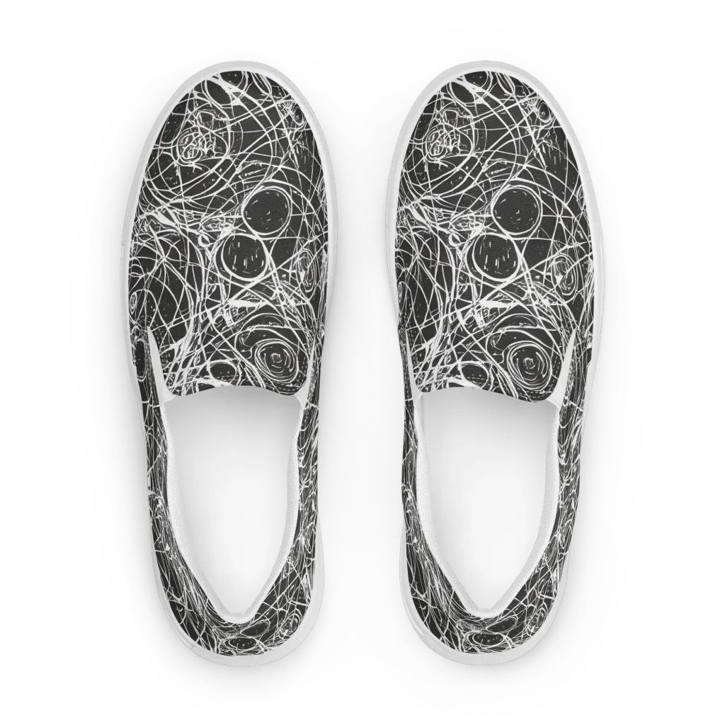 Ink Orbit on Men's Slip-On Canvas Shoes — Front