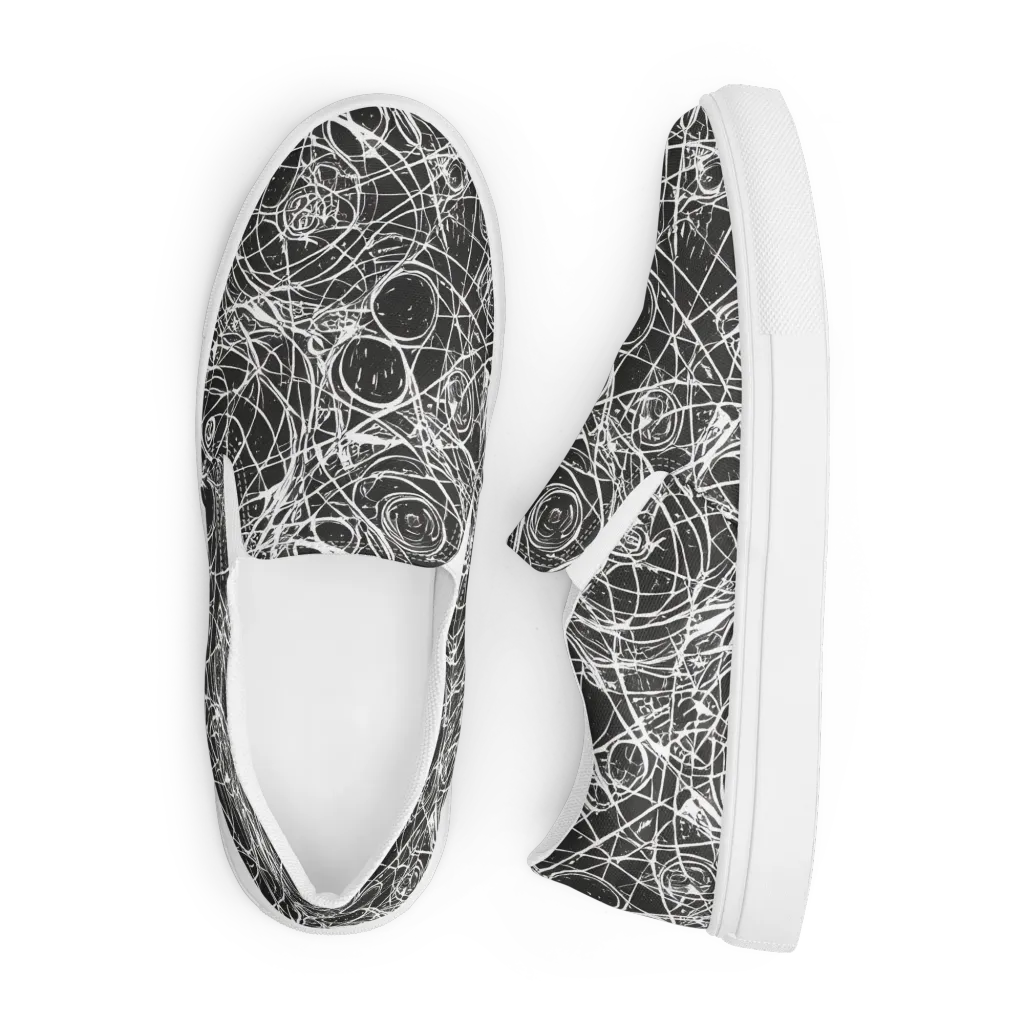 Ink Orbit on Men's Slip-On Canvas Shoes — Front