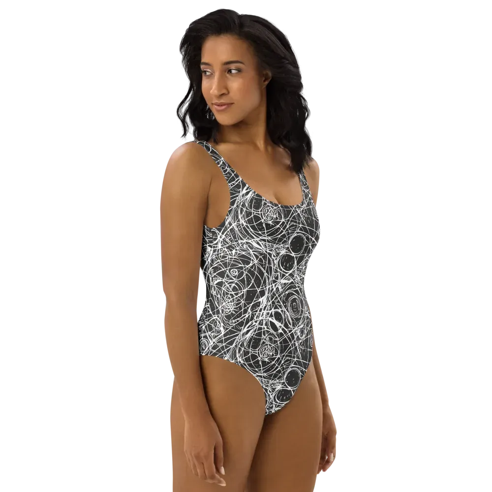 Ink Orbit on One-Piece Swimsuit — Right