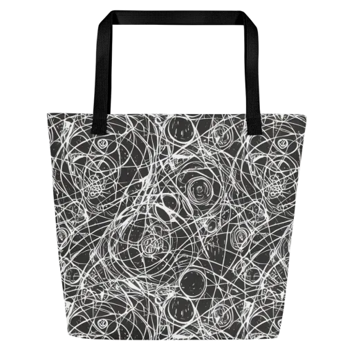Ink Orbit on a Large Tote Bag W/ Pocket