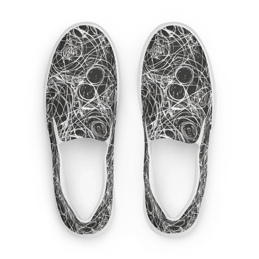 Ink Orbit on Women's Slip-On Canvas Shoes — Front