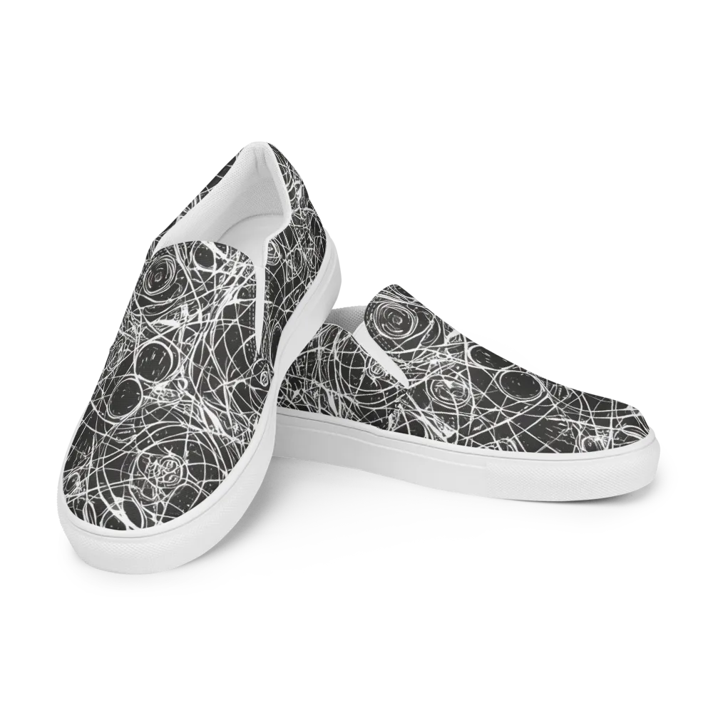 Ink Orbit on Women's Slip-On Canvas Shoes — Left Front