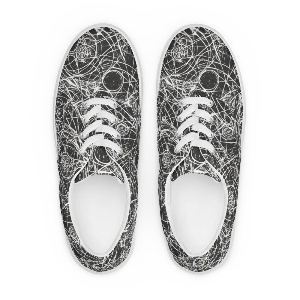 Ink Orbit on Men's Lace-Up Canvas Shoes — Front