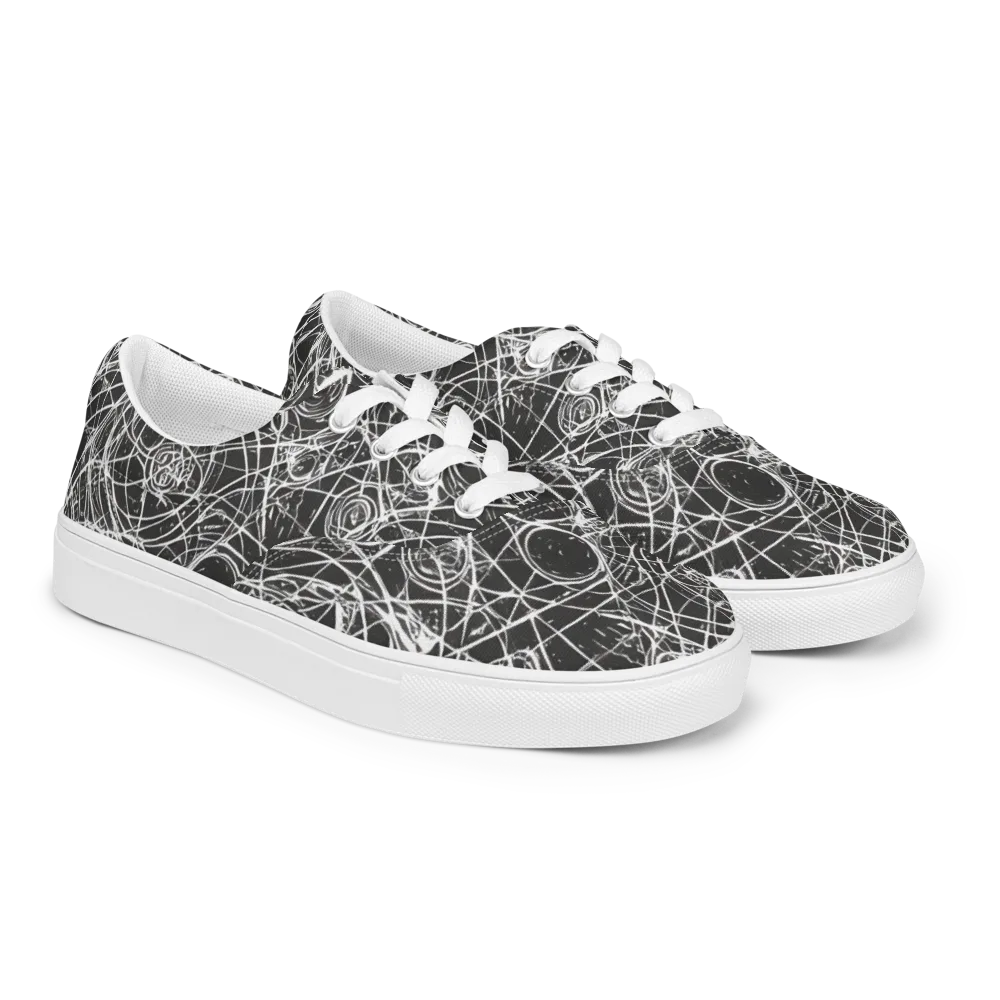 Ink Orbit on Men's Lace-Up Canvas Shoes — Right Front