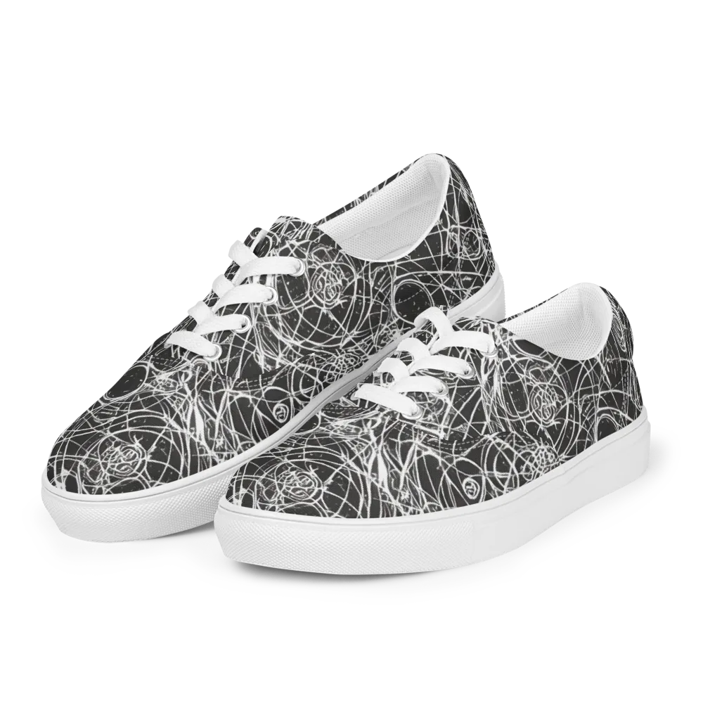 Ink Orbit on Men's Lace-Up Canvas Shoes — Left Front