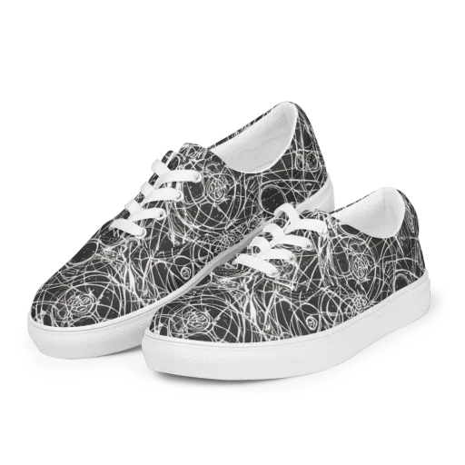 Ink Orbit on a Men's Lace-Up Canvas Shoes