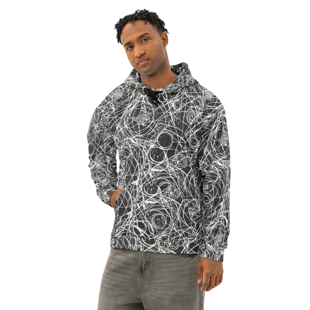 Ink Orbit on Cotton Hoodie — Left Front
