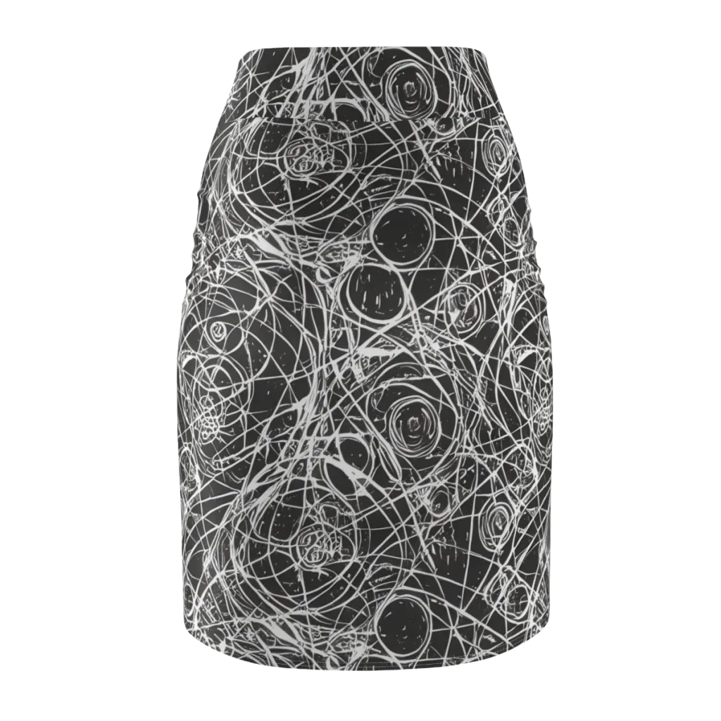 Ink Orbit on Pencil Skirt — Back