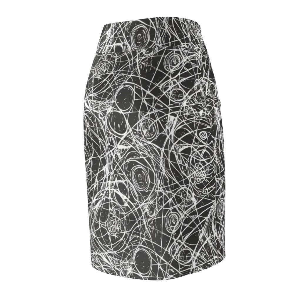 Ink Orbit on Pencil Skirt — Back Side