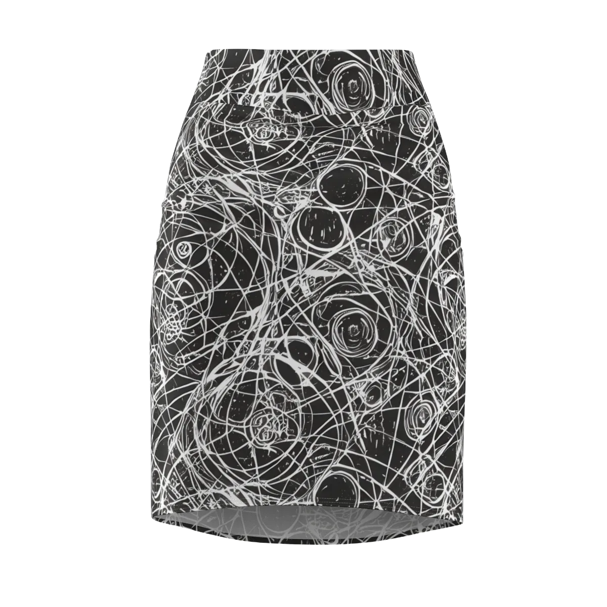 Ink Orbit on Pencil Skirt — Front