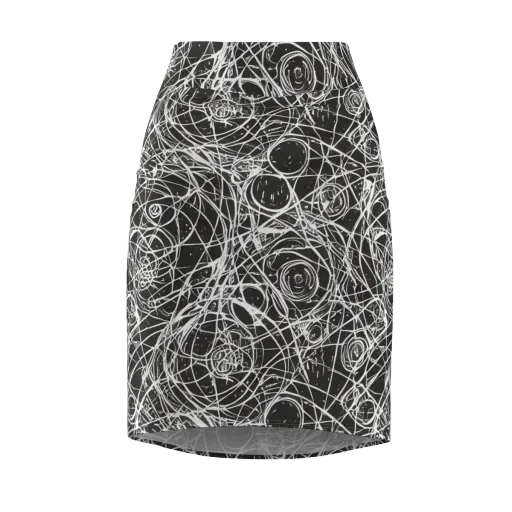 Ink Orbit on a Pencil Skirt