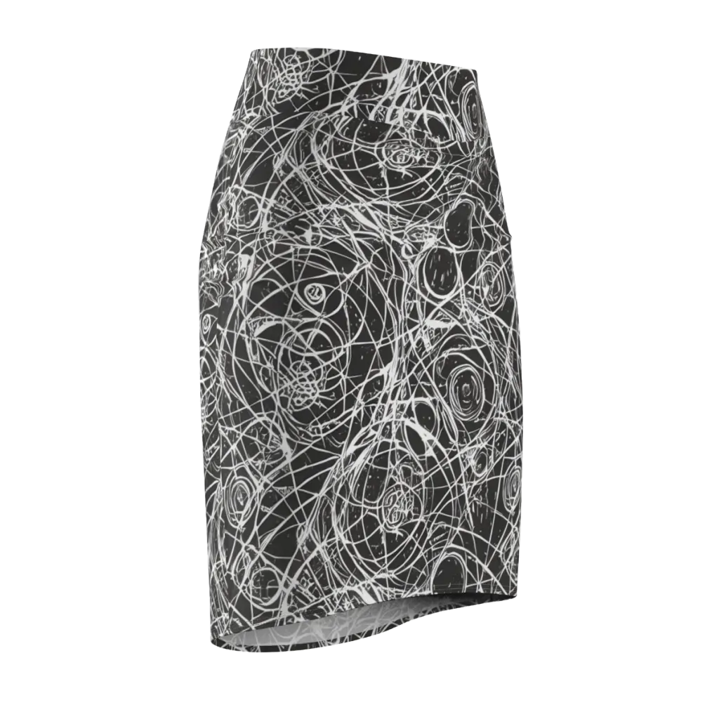 Ink Orbit on Pencil Skirt — Front Side