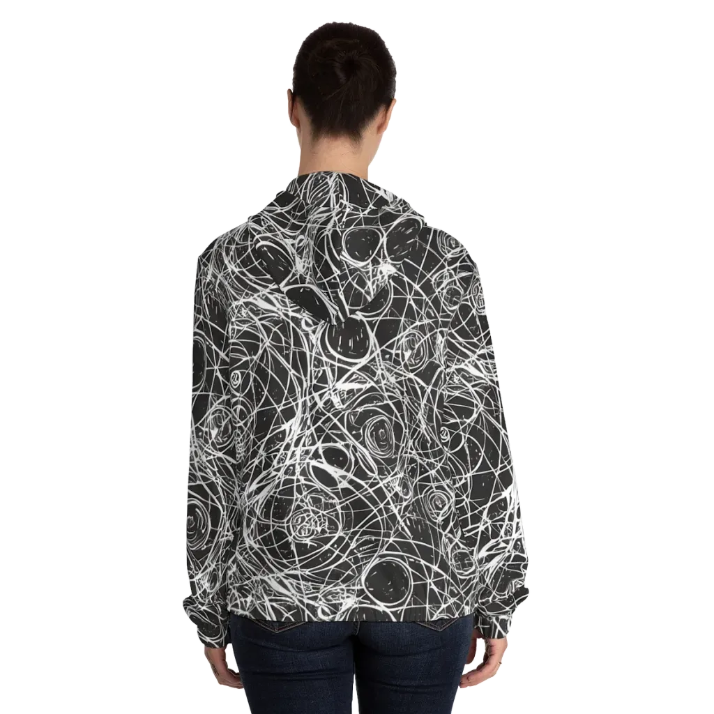Ink Orbit on Women's Full-Zip Hoodie — Back On Person