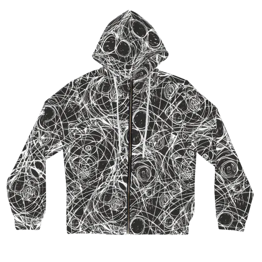 Ink Orbit on a Women's Full-Zip Hoodie