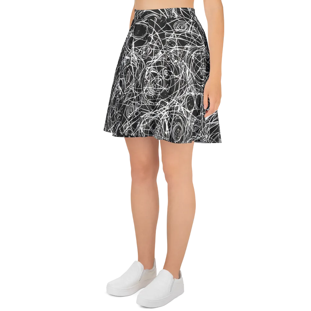 Ink Orbit on Skater Skirt — Left