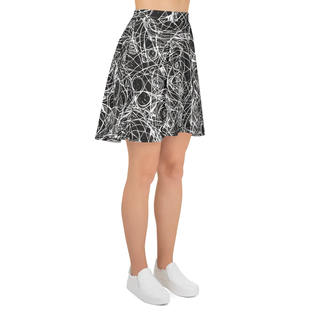 Ink Orbit on Skater Skirt — Right
