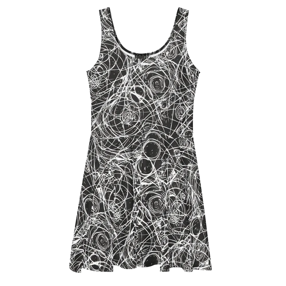 Ink Orbit on Skater Dress — Front