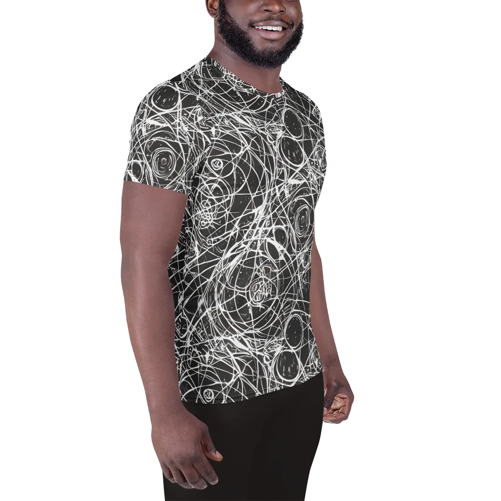 Ink Orbit on Men's Athletic T-Shirt — Right