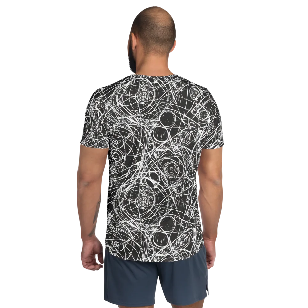 Ink Orbit on Men's Athletic T-Shirt — Back