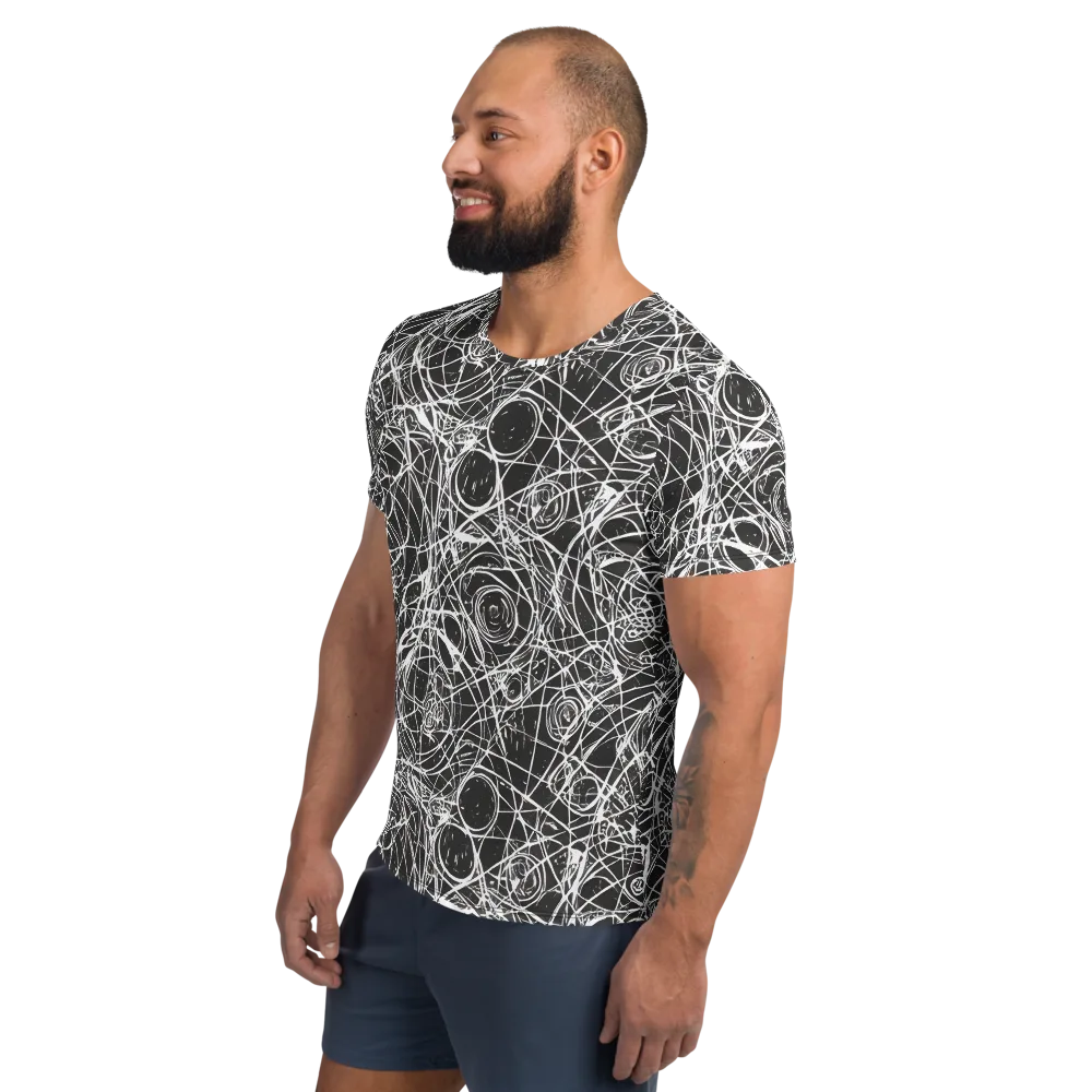 Ink Orbit on Men's Athletic T-Shirt — Left