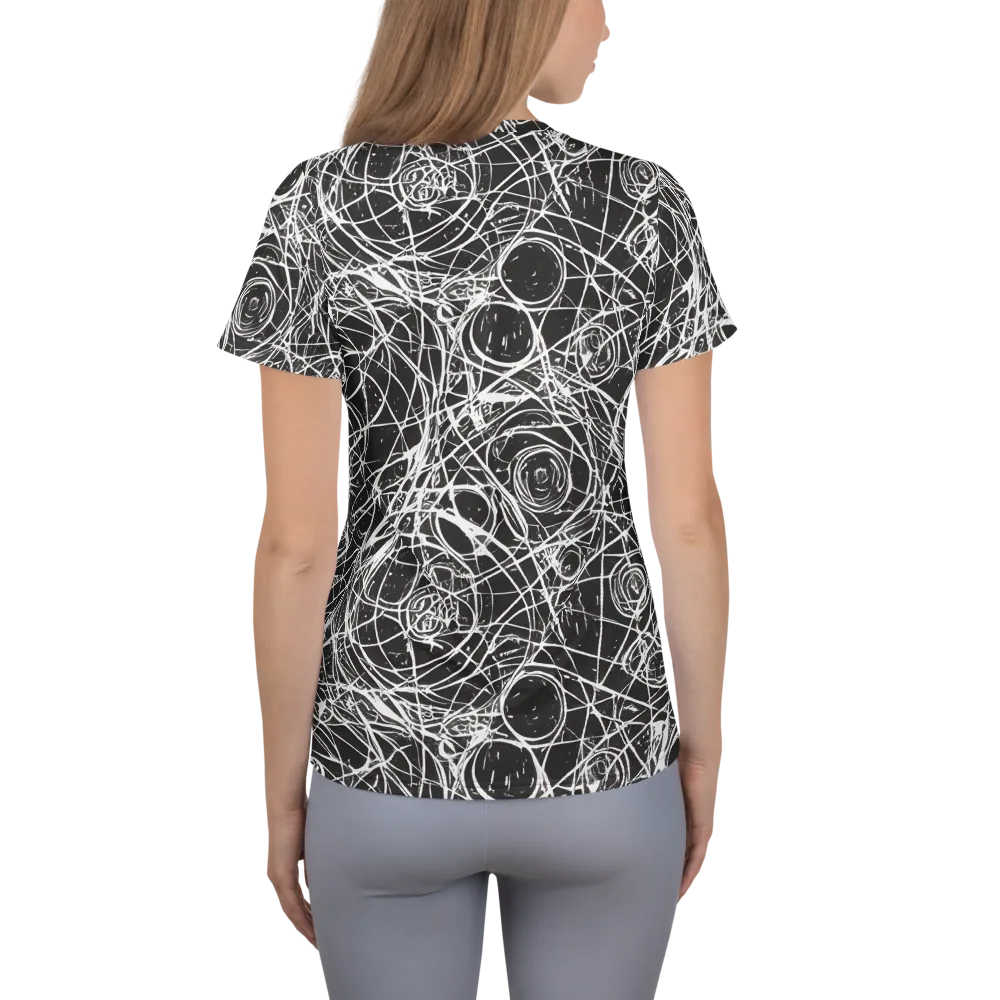 Ink Orbit on Women's Athletic T-Shirt — Back