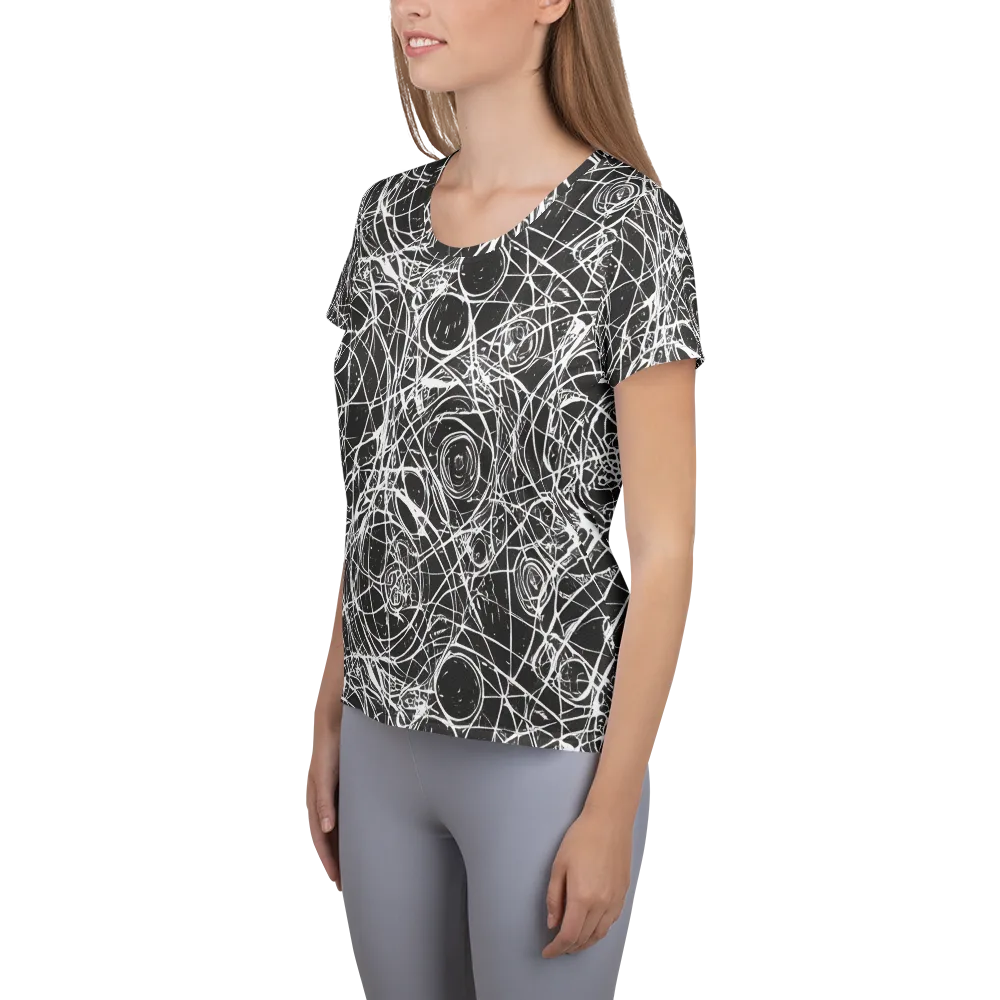 Ink Orbit on Women's Athletic T-Shirt — Left
